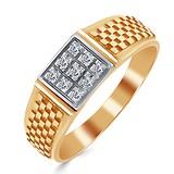 Купить Мужское золотое кольцо с куб. циркониями (3100004849067) ,цена 9969 грн., в каталоге Gold.ua