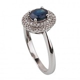 Жіноча золота каблучка з діамантами і сапфіром, 1795510