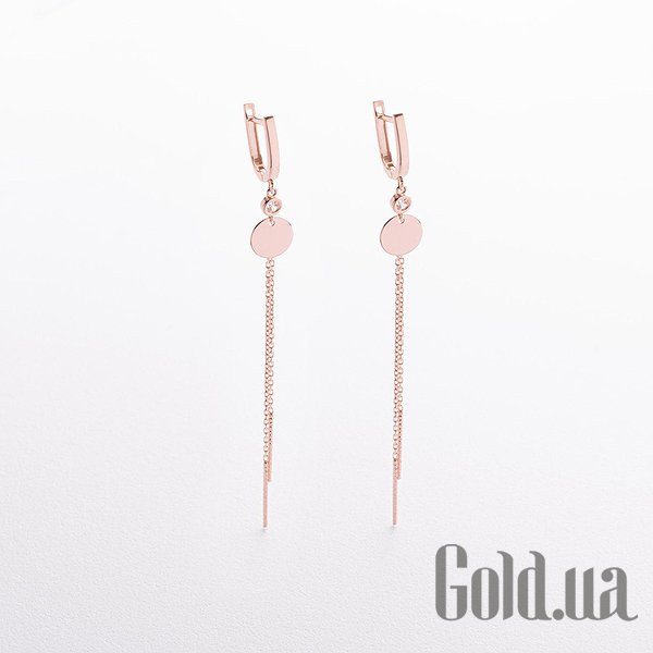 

Серьги с подвесками Украина, Золотые серьги с куб. циркониями