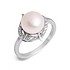 Женское серебряное кольцо с жемчугом и куб. циркониями - фото 1
