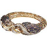 Женский золотой браслет с бриллиантами, сапфирами и цаворитами, 1554615