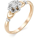 Женское золотое кольцо с бриллиантом, 1604279