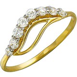 Женское золотое кольцо с куб. циркониями, 1615287