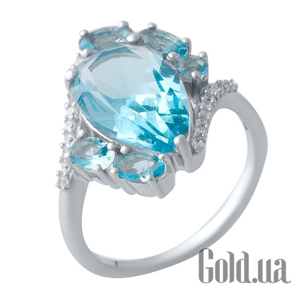 

Женские кольца Fresh Jewelry, Женское серебряное кольцо с синт. аквамаринами и куб. циркониями, 18.5