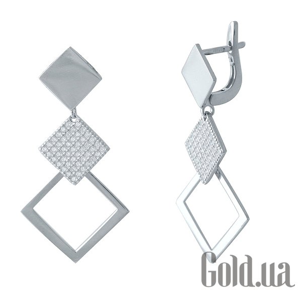 

Серьги с подвесками Fresh Jewelry, Серебряные серьги с куб. циркониями