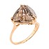 Женское золотое кольцо с дымчатым кварцем и куб. циркониями - фото 1