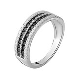 Серебряное обручальное кольцо с куб. циркониями, 1745335