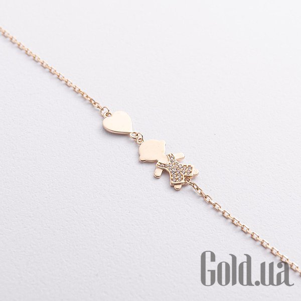 

Браслет Украина, Женский золотой браслет с куб. циркониями, 17