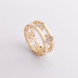 Жіноче золоте кільце з куб. цирконіями, 1797303