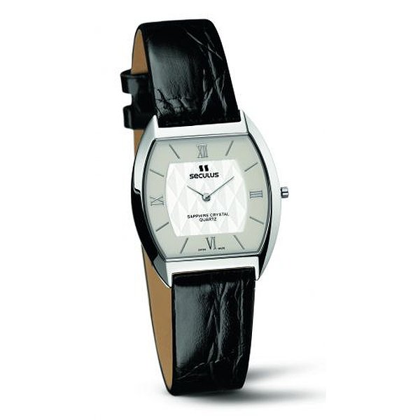 Seculus 1613.1.106 white, ss, black leather