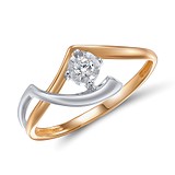 Золотое кольцо с бриллиантом, 562103
