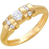 Женское золотое кольцо с куб. циркониями, 1605304
