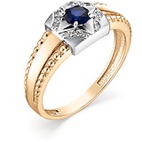 Женское золотое кольцо с бриллиантами и сапфиром, 1606072