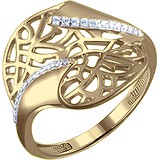 Женское золотое кольцо с куб. циркониями, 1615032