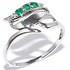 Silver Wings Женское серебряное кольцо с изумрудами - фото 1