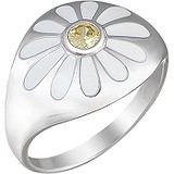 SOKOLOV Женское серебряное кольцо с куб. цирконием и эмалью, 1620920