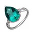 Женское серебряное кольцо с кристаллами Swarovski и синт. изумрудом - фото 1