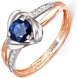 Kabarovsky Женское золотое кольцо с бриллиантами и сапфиром, 1647544