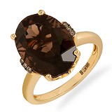 Женское золотое кольцо с бриллиантами и кварцем, 1667768