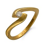 Золотое кольцо с бриллиантом, 1674936