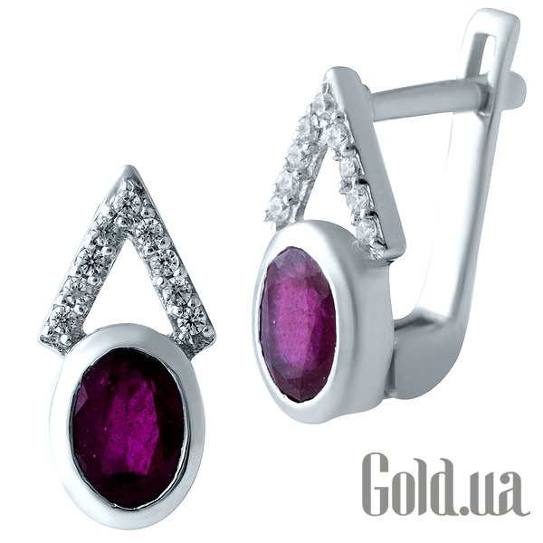 

Серьги Fresh Jewelry, Серебряные серьги с рубинами и куб. циркониями