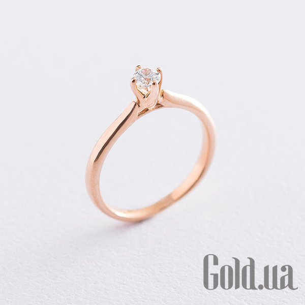 

Кольцо Украина, Золотое кольцо с цирконием Swarovski Zirconia, 17.5