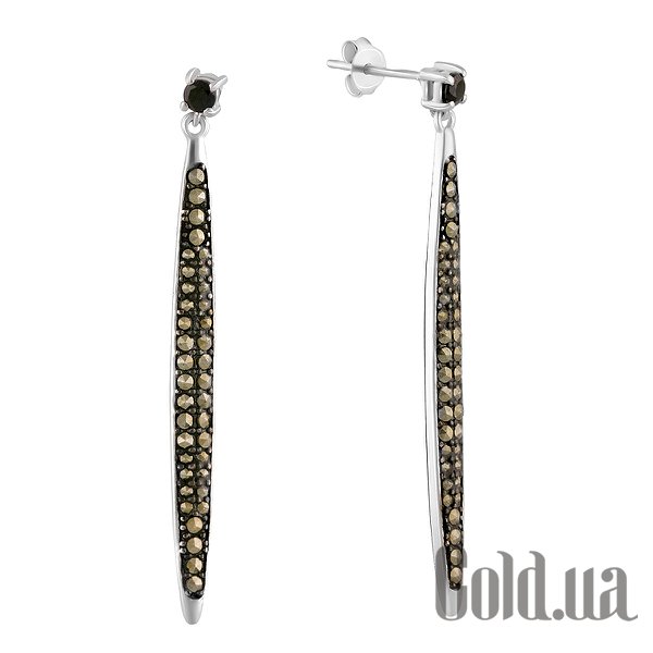 

Серьги с подвесками Fresh Jewelry, Серебряные серьги с марказитами и шпинелью