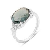 Женское серебряное кольцо с куб. циркониями и топазом (2151791), фотографии