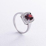 Жіноче срібне кільце з куб. цирконіями та піропом, 1796536