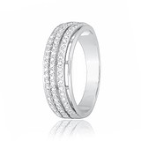 Женское серебряное кольцо с куб. циркониями, 282552