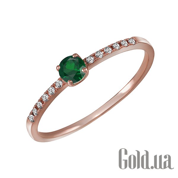 

Кольцо Lurie Jewelry, Женское золотое кольцо с бриллиантами и изумрудом, 16