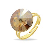 Кольцо с кристаллом Swarovski в позолоте, 1311417