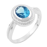Женское серебряное кольцо с топазом, 1399993