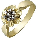 Женское золотое кольцо с куб. циркониями, 1604793