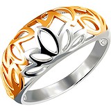 Женское серебряное кольцо в позолоте, 1607353