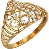 Женское золотое кольцо с куб. циркониями, 1614009
