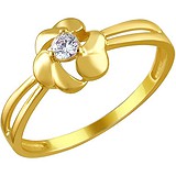 Золотое кольцо с куб. цирконием, 1615033