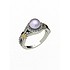 Женское серебряное кольцо с культив. жемчугом, куб. циркониями и вставками из золота - фото 1