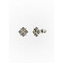Срібні сережки з куб. цирконіями і вставками з золота - фото 1
