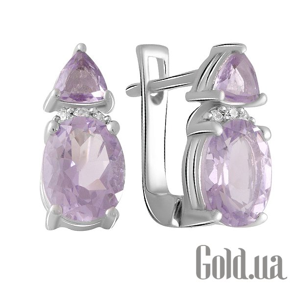 

Серьги Fresh Jewelry, Серебряные серьги с куб. циркониями и аметистами