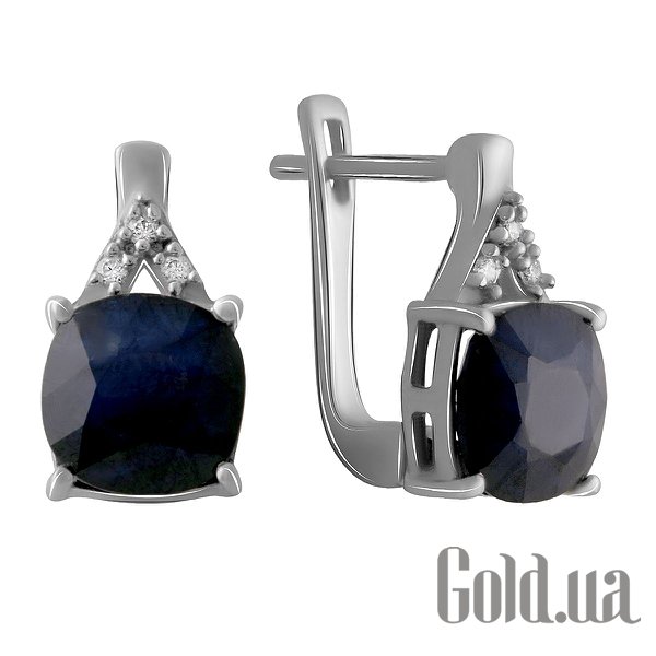 

Серьги Fresh Jewelry, Серебряные серьги с куб. циркониями и сапфирами