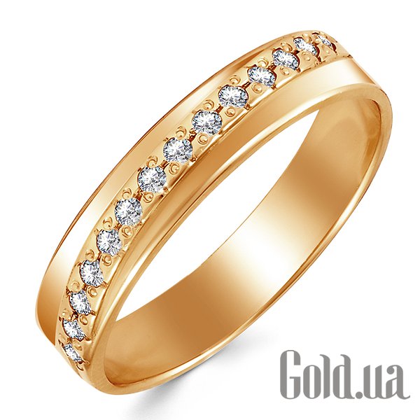 Купить Золотое обручальное кольцо с куб. циркониями