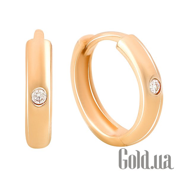 

Серьги-кольца Fresh Jewelry, Золотые серьги с куб. циркониями