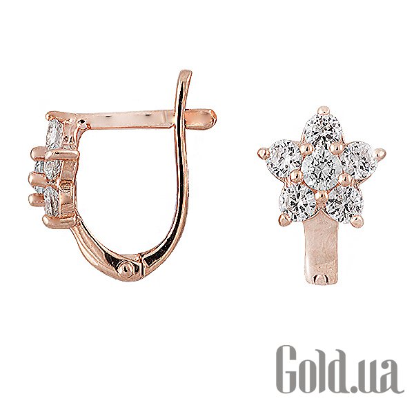 

Серьги Украина, Золотые серьги с куб. циркониями