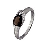Женское серебряное кольцо с куб. циркониями и раухтопазом, 1524666