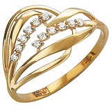 Женское золотое кольцо с куб. циркониями, 1614010