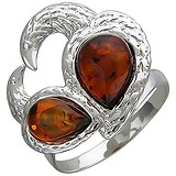Женское серебряное кольцо с янтарем, 1620410