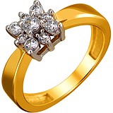 Золотое кольцо с куб. циркониями, 1636282