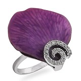 Женское серебряное кольцо с куб. циркониями и эмалью, 1665210