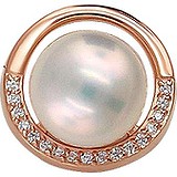 Срібний кулон з культів. перлами і куб. цирконіями в позолоті, 1669050